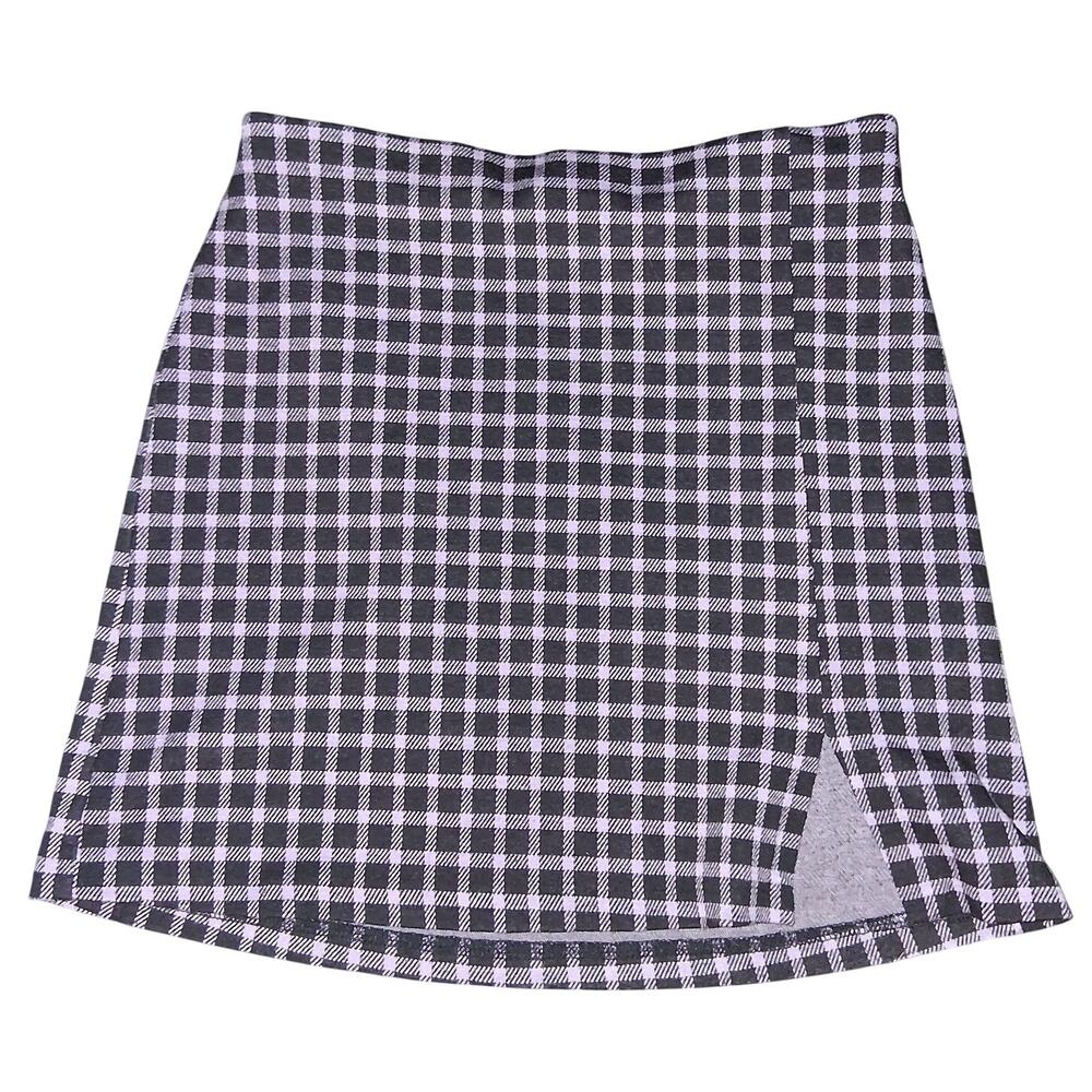 H&M Divided Plaid Mini Skirt Size S Purple & Black